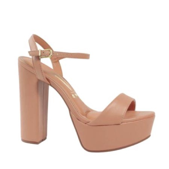 Vizzano Nude Ankle Strap Block Heels - Picture 2 of 7